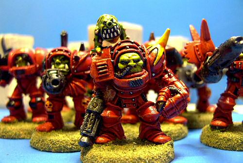 The head honcho for one of the Nob mobs in my Space Ork army, Shagrat's Slammers.