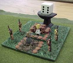 Jeff Bosworth's priestess making an offering to the Dice Gods