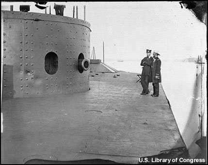 Photograph of Monitor, looking forward toward pilothouse