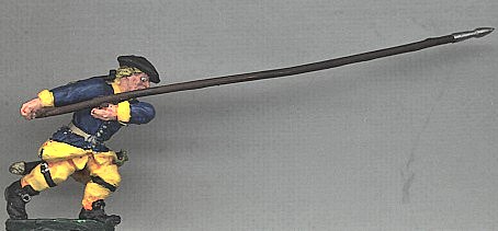 Pikeman charging in tricorn