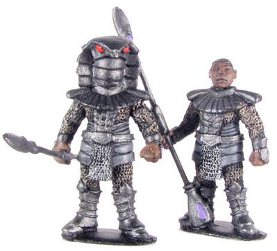 100SCI13 Sci-fi Egyptian Armoured Warrior and bare-headed variant