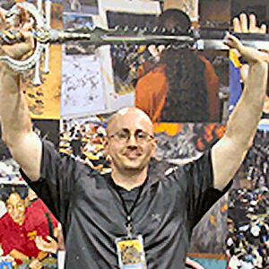 Chris Borer with the Slayer Sword