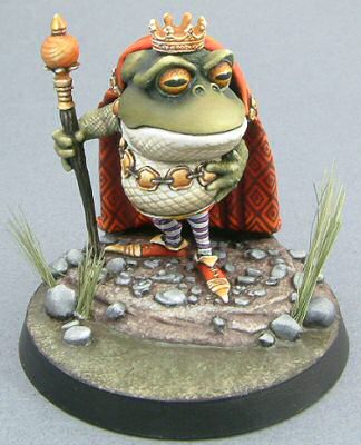 Best in Show, First Place Single Fingure, First Place Dark Sword Miniatures Awards - King Ploogak, painted by Marike Reimer