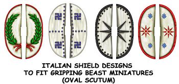 Italian shield designs (oval scutum)