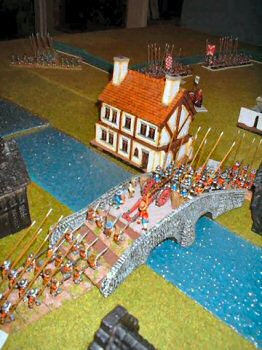 Fairfax rushes troops across Tadcaster bridge to meet Newcastle's advance