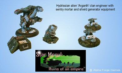 Arganth Clan Engineer with Sentry Mortar and Shield Generator