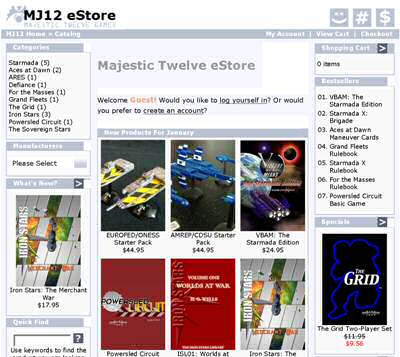 What Majestic Twelve Games' website used to look like