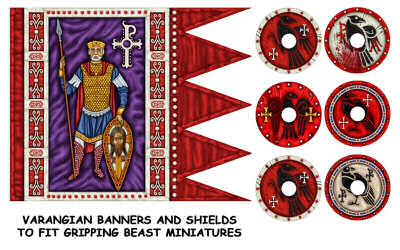 Varangian banners and shields