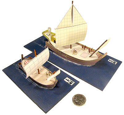Roman Merchant Ships: Cortiba (grain ship) and small merchant ship)