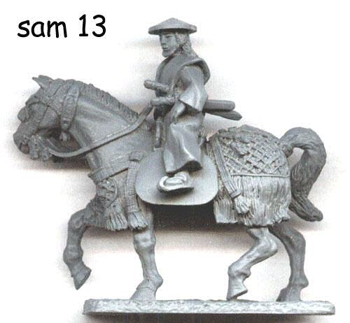 Samurai - Mounted on horse, with retainer