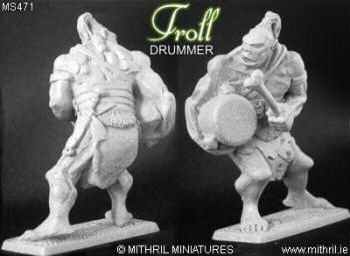 Lord of the Rings Troll Drummer 32mm scale metal figure from Mithril Miniatures