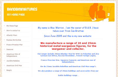 Secondary website for B&B