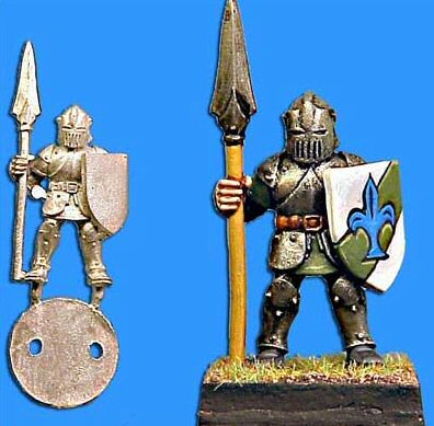 Man at Arms with attached  .75-inch round base