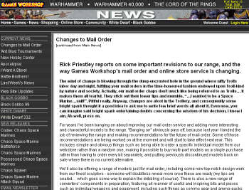 Changes to Mail Order