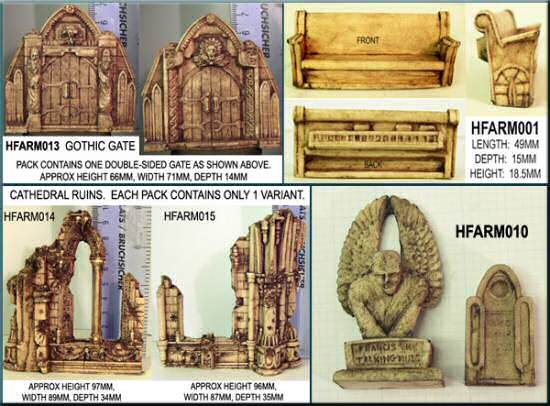 Gothic gate, cathedral ruins and other bits
