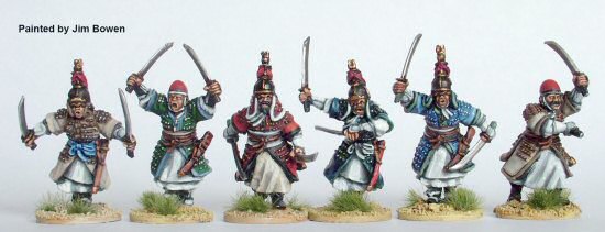 Heavy infantry advancing/charging with twin swords