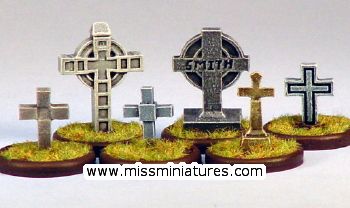 6 pewter tombstones w/bases for USD 6.00