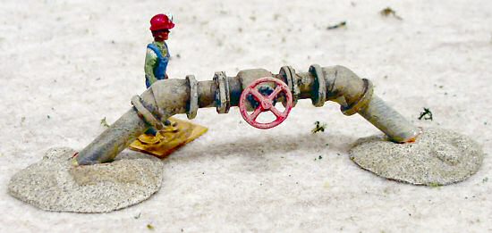 1/4th inch pipe fitting with 28mm scale figure