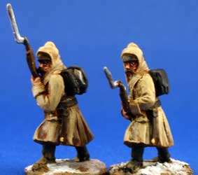 Infantry in winter overcoats
