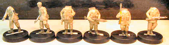 A few of the Airborne infantry miniatures