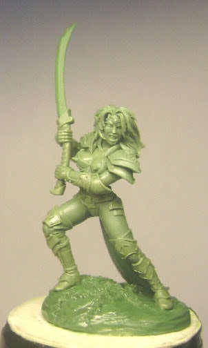 Female Dark Elf Warrior with Bastard Sword