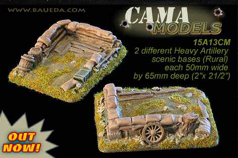 15A13CM - 2 different heavy artillery scenic bases (rural)