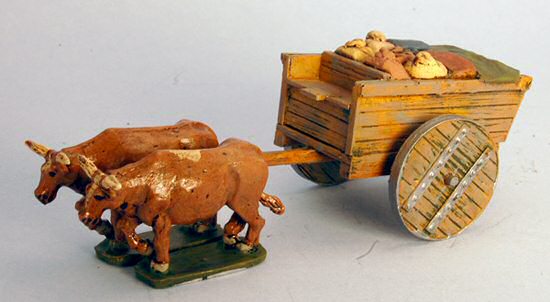 Ancient Grain Ox Cart w/wooden wheels