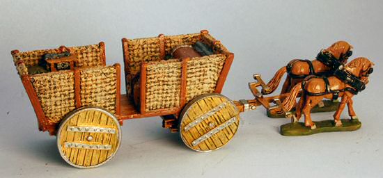 Wicker Supply Wagon w/wooden wheels