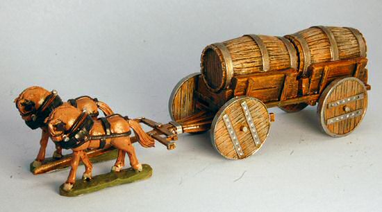 Flat Bed Water Wagon w/wooden wheels