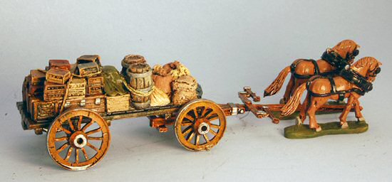 Flat Bed Supply Wagon w/spoked wheels