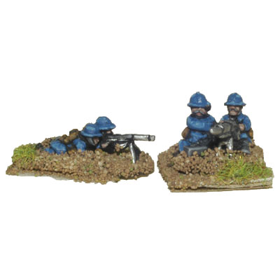 French Heavy and Light Machine Guns crew in helmet