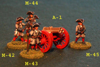Triple-barreled cannon with crew