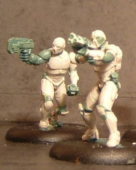 Troopers with UD pistol and PE Rifle