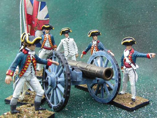 6-pounder in action with British crew