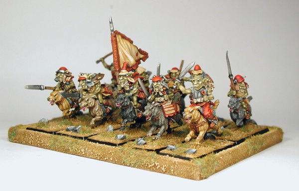 Goblin wolfriders painted by alex bews