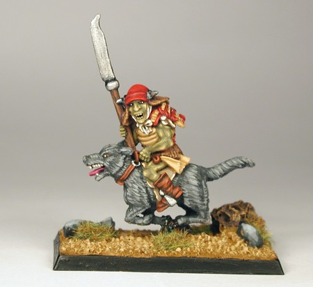 Goblin wolfrider painted by Alex Bews