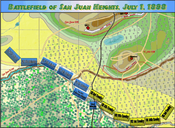 San Juan Heights Battle Map in the Rulebook