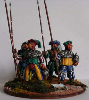 Landsnechts standing with upright pike