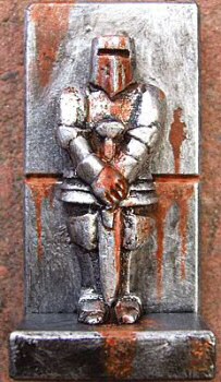 Rust-painted Knight Statue