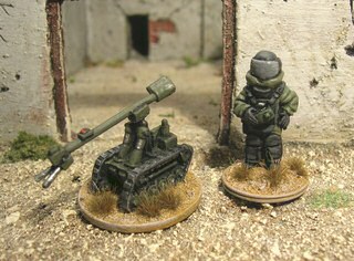 EOD Officer and 'Wheelbarrow' painted by Piers Brand