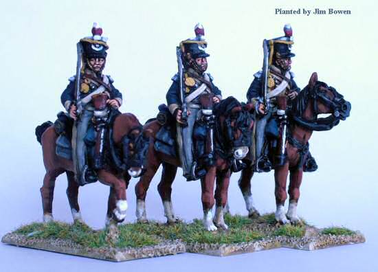 BH 34 - British Light Dragoons on standing horses, swords shouldered