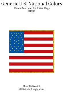 Generic U. S. National Colors American Civil War 25mm Flag Sheet