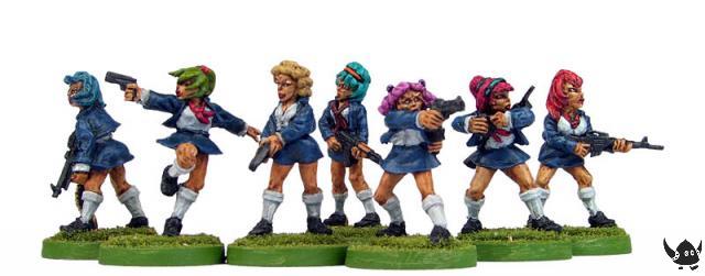 28mm Kung Fu School Girls with Guns