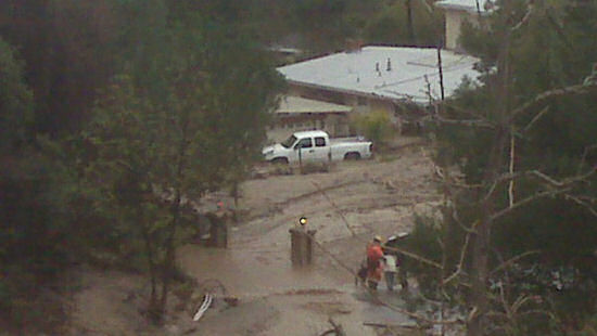 Phil's mother-in-law's house is in the upper right. The damage is obscured by the trees.