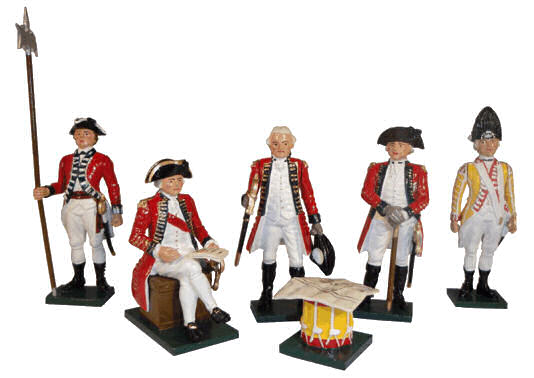 Sergeant, Sir William Howe, Sir John Burgoyne, Drum with map on top