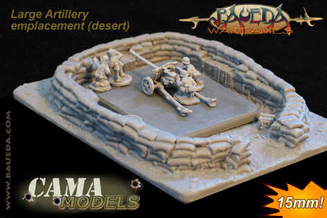 Large artillery sandbags emplacement