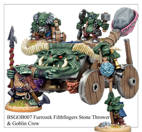 BSGOB007 - Furrozek Filthfingers Stone Thrower and Goblin Crew