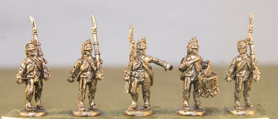 15AMR-07 -  Continental Light Infantry in Leather Caps with Command