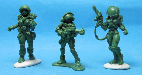 Female troopers in spacesuits