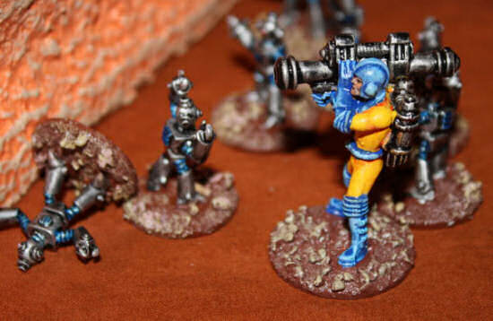 Galacteer Trooper swarmed by Minibots
